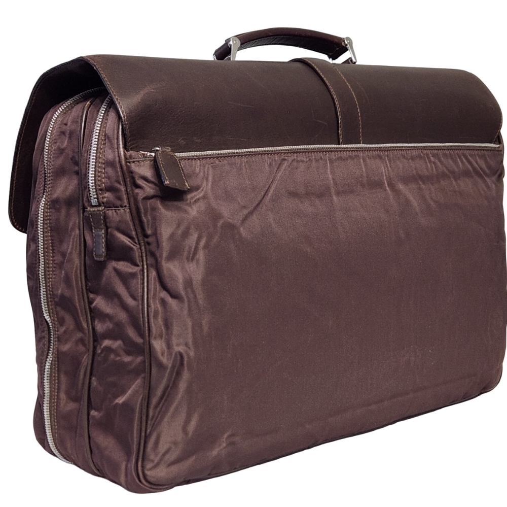 PRADA TESSUTO NYLON AND LEATHER BRIEFCASE DOCUMENT TRAVEL WEEKENDER BAG - Picture 7 of 15